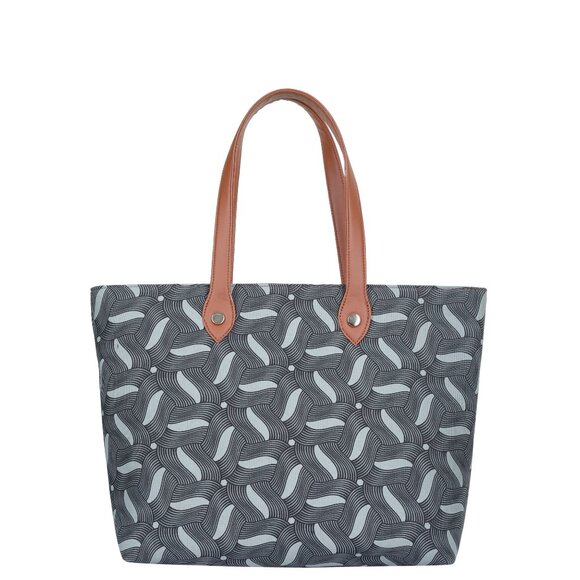 Hand Crafted Fabric Ladies Shoulder Tote Bag in Olive Green Print, Handbag Purse - Picture 8 of 10